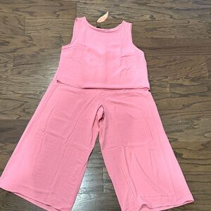 Pink Sleeveless Pants Outfit